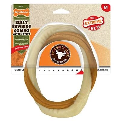 Imagen de Nylabone Juguete masticable en forma de hueso para la higiene dental perros con mordida agresiva 237.2 g