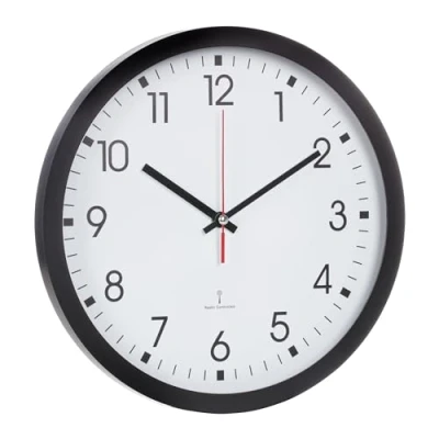 Imagen de TFA Dostmann Reloj de Pared analógico 60.3522, con segundero, Cubierta Cristal, Esfera Grande, 30 cm diámetro, Color Negro