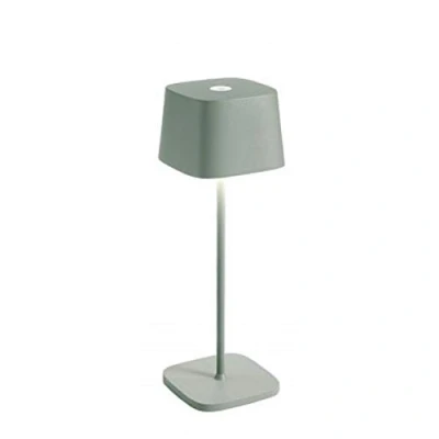 Imagen de Zafferano, Lámpara Ofelia, de Mesa Recargable e Inalámbrica con Control Táctil, También Adecuada como Exterior, Atenuador, 2700 3000 K, Altura 29 cm, Color Salvia