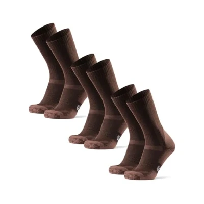 Imagen de DANISH ENDURANCE Calcetines Antiampollas Senderismo, Lana Merino Transpirable, Hombre y Mujer, 3 Pack Marrón 48 51