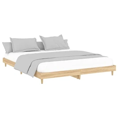 Imagen de vidaXL Estructura de Cama Madera ingeniería Roble Sonoma 120x200 cm, armazón Cama, Base armazones Muebles Dormitorio