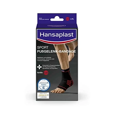 Imagen de Hansaplast Tobillera deportiva que protege y apoya la articulación, compatible con el tobillo derecho e izquierdo, talla S/M