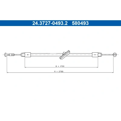 Imagen de Cable de accionamiento, freno estacionamiento ATE 24.3727 0493.2