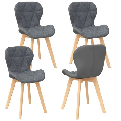 Imagen de 4 chaises en tissu et PU grises