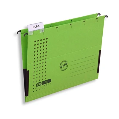 Imagen de Elba Chic Ultimate 85743GN Carpeta con ganchos para colgar (laterales parcialmente cerrados, 25 unidades), color verde