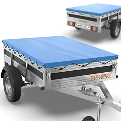 Imagen de Tarpofix® Lona para remolque plana 266 x 160 10 cm incl. cuerda de con bordes reforzados, PVC Cubierta varios modelos remolques automóviles 750kg &amp; 1000kg