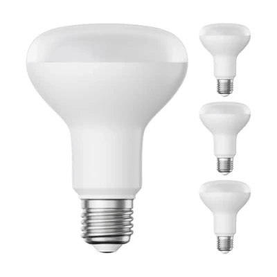 Imagen de ledscom.de 4 unidades Bombilla LED E27, R80, blanco cálido (2700 K), 10 W, 935 lm, mate