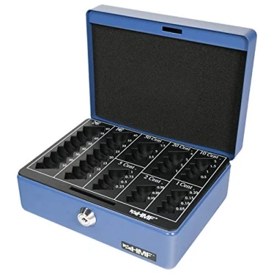 Imagen de HMF 308 05 Caja de caudales, para monedas 20 x 16 9 cm, azul