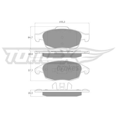 Imagen de TOMEX brakes TX 14 84 Juego de pastillas freno Eje delantero CITROËN: C4 I Grand Picasso, II Hatchback, Berlingo II, PEUGEOT: Partner Tepee
