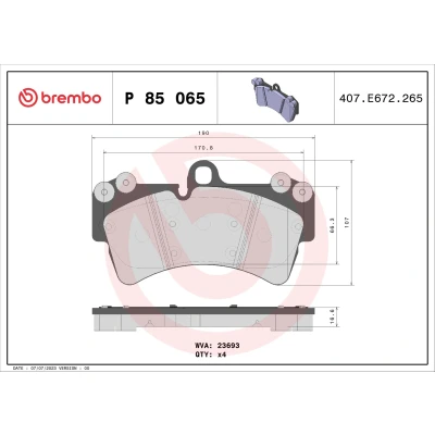 Imagen de BREMBO P 85 065 Juego de pastillas freno preparado para indicador desgaste con pesos equilibrio, sin accesorios PORSCHE: Cayenne norauto, oscaro