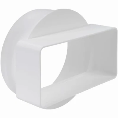 Imagen de Repa Market 110 x 55 mm/11 5,5cm acortadaConexión rectangular de canal plano para tubo redondo diametro100 mm Sistema ventilación,calefacción, refrigeración elemento ventilación espacios