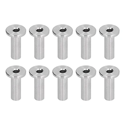 Imagen de Fundas protectoras de acero inoxidable, 10 piezas hardware kit barandilla cable protectora para 1/8 pulg. O 3/16 pulg.(1/8)