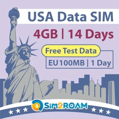 Imagen de Tarjeta SIM SÓLO Datos de EE. UU. 14 días 4 GB Internet 5G LTE prueba GRATIS 100 MB/1 día en Europa Operadores duales locales UU., AT&amp;T y T Mobile prepaga