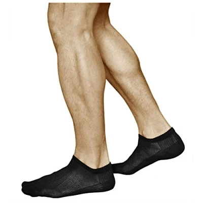 Imagen de vitsocks Calcetines Verano Hombre BAMBÚ Muy Respirables Bajos (3 PARES) Efecto de Enfriamiento, Sneaker, negro, 42 43