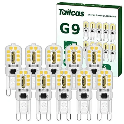 Imagen de Bombillas LED G9 de 3w, Blanca Fría 6000K, Equivalente 30W Lampara Halógena, 16 Mechas luz LED, Ángulo Haz 360, No Regulable, Sin parpadeo, 300LM AC220V 240V, Pack 10 Unidade