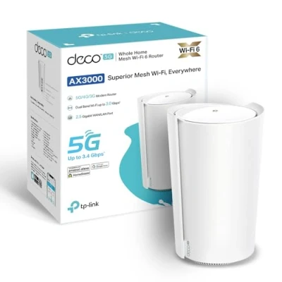 Imagen de TP Link Deco X3000 5G LTE Router Wi Fi 6 AX3000, tecnología 5G, 1 x 2, Puerto de 5 Gbps + 2 Puertos Gigabit, Compatible con Antenas externas Soporte Mesh