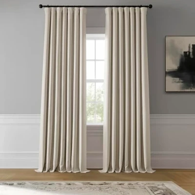 Imagen de HPD Half Price Drapes Cortinas texturizadas de Lino sintético para oscurecer la habitación, Dormitorio, 108 Pulgadas Largo (1 Panel), 50 Ancho x Largo,