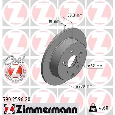 Imagen de Disco de freno ZIMMERMANN 590.2596.20