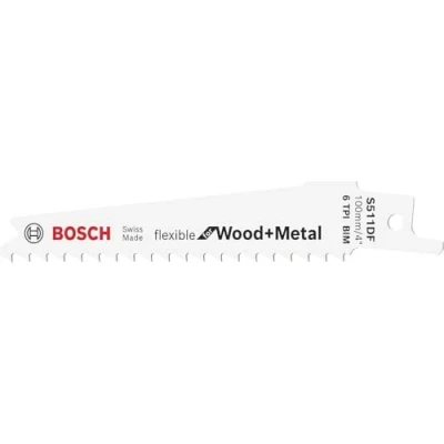 Imagen de Bosch Accessories 2 unidades Hoja de sierra sable S 511 DF Flexible for Wood and Metal (Longitud 100 mm, accesorio sable)