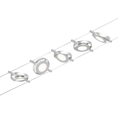Imagen de Paulmann 94414 CorDuo Juego de sistema cable LED RoundMac DC incl. 5x4,5 vatios extensible cromado mate, metálico 3000 K