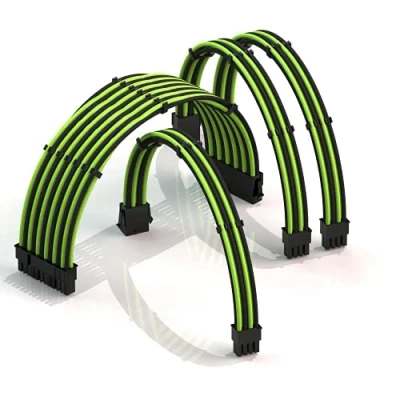 Imagen de LINKUP AVA 30 cm PSU Cable de extensión manga personalizada Mod GPU PC trenzado con kit peine 1 x 24 P (20+4) 8 (4+4) CPU... 2 (6+2) set..