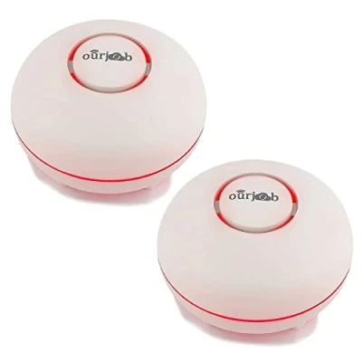 Imagen de Detector de fugas agua Ourjob sistemas vigilancia alarma detectores para seguridad del hogar, cocina, baño, sótano (2 unidades)
