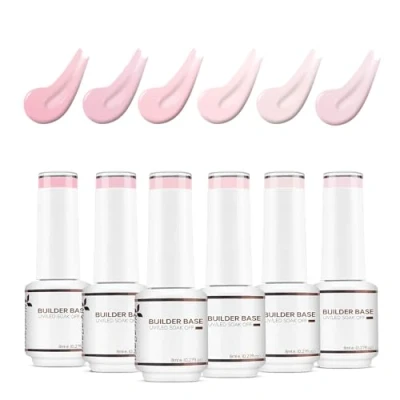 Imagen de Nicedeco Gel Uñas Constructor Esmaltes Semipermanentes Para UV/LED Soak Off Colores Vibrantes y Duraderos 6 x 8ML SET 8