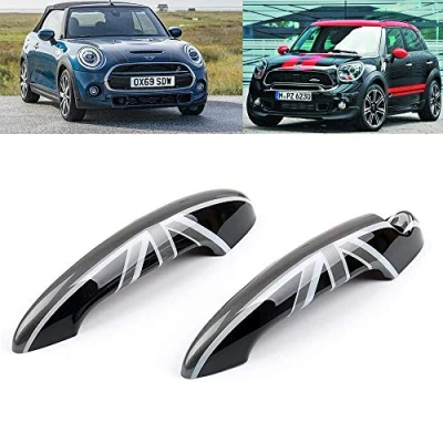 Imagen de Accesorios Exteriores de Coche Cubierta Manija Puerta para Mini Cooper R50/R52/R53/R55/R56/R57/R58/R59/R60/Countryman 2001 2013 (Union Jack Negra)