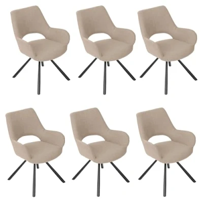 Imagen de Meubles cosy conjunto de 6 sillas comedor con respaldo