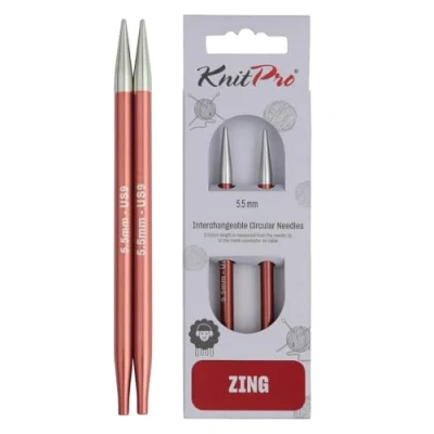Imagen de KnitPro Zing: Agujas de Tejer: Circular: Intercambiables: Especial: 5,50 mm, Aluminio, Multicolor