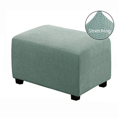 Imagen de WINS Funda de protección para reposapiés Rectangular, puf Cuadrada, Extensible, otomano, sofá Verde Frijol