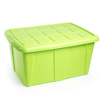 Imagen de PLASTIC FORTE, Caja de almacenamiento, Verde, 60 litros, sin ruedas