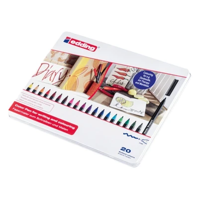Imagen de edding 1300 rotulador de color trazo medio multicolor 20 rotuladores punta redondeada 2 mm para dibujar y escribir el colegio, mandalas, Bullet Journals