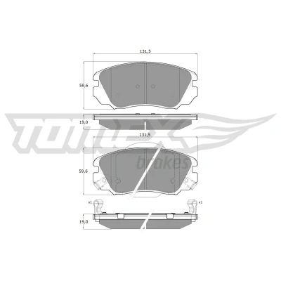 Imagen de TOMEX brakes TX 16 33 Juego de pastillas freno Eje delantero con avisador acústico desgaste OPEL: Insignia A Berlina, Sports Tourer
