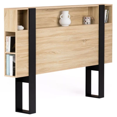 Imagen de IDMarket Cabecero de cama con pie Phoenix 160 cm almacenamiento madera y negro
