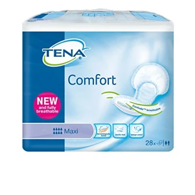 Imagen de Bragas Compresas para incontinencia Case Saver 2 x TENA Comfort Maxi tacto agrietada grandes rilievi contorno (2400ml) Paquete de 28