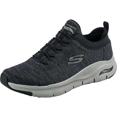 Imagen de Skechers Arch Fit Waveport, Zapatillas Hombre, Black Mesh/Gray Trim, 39.5 EU