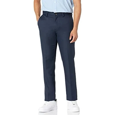 Imagen de Amazon Essentials Pantalón de Vestir sin Pinzas y Ajuste Entallado Hombre, Azul Marino, 40W / 30L