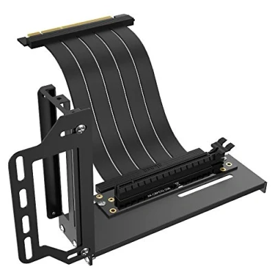 Imagen de Akasa Riser Black Pro Soporte Vertical para GPU de Cable Elevador PCIe 3.0 Blindaje emi Montaje 200 mm AK CBPE02 20B