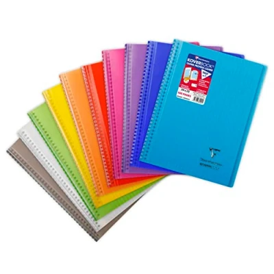 Imagen de Clairefontaine 381401C Koverbook reliure intégrale enveloppante PP transparent 24x32cm 100p Séyès couleur aléatoire