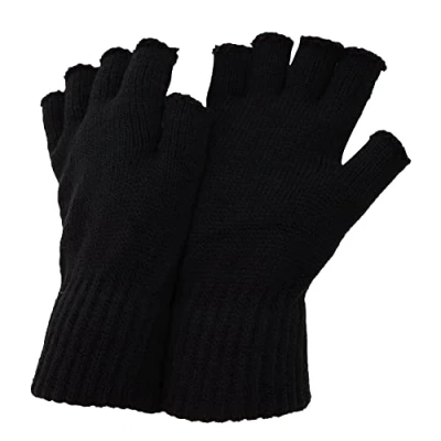 Imagen de Floso Mitones/Guantes sin dedos de invierno para hombre (Talla Única) (Negro)