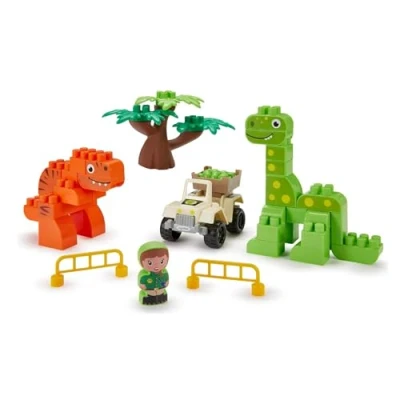 Imagen de Ecoiffier Set de Construcción Dino Park con Piezas Abrick, 2 Dinosaurios, Vehículo y Personaje, A Partir los 18 Meses (7600003355)