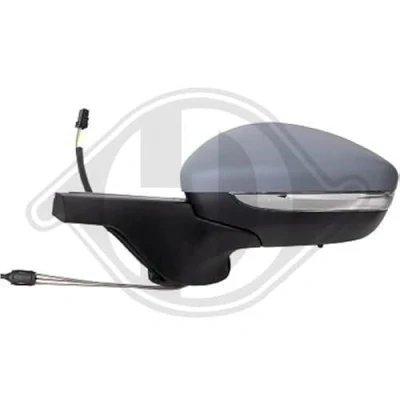 Imagen de espejo retrovisor Diederichs 4007025 izquierda imprimado completo, convexo, Ajuste por cable CITROËN: C3 III