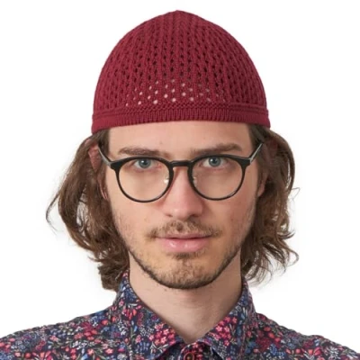 Imagen de Casualbox Tejido Algodón Cráneo Gorra Kufi Islam Oración Sombrero Croché Puntada Tapa Gorros Beanie Hombres Tocados para Todos Temporadas Enge