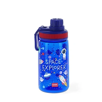 Imagen de Legami Botella para niños, ligera, cierre hermético, sin BPA, 400 ml, tema espacial