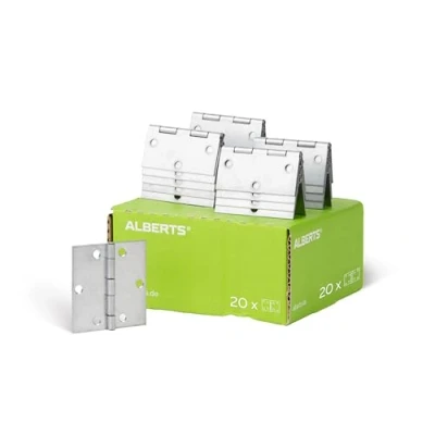 Imagen de Alberts 850272 Bisagra, Cuadrada, Galvanizado Sendzimir, 60 x mm, Juego de 20