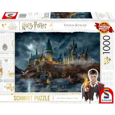 Imagen de Schmidt Juego 58577 Thomas Kinkade, Wizarding World, Harry Potter, Castillo de Hogwarts, puzle 1000 Piezas, Multicolor