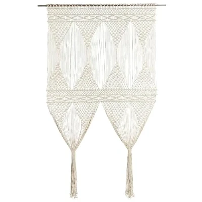 Imagen de vidaXL Cortina de Macramé Persiana Translúcida Colgante Ventana Pared Puerta Separador Ambientes Hogar Decoración Algodón 140x240 cm