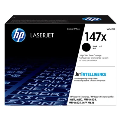 Imagen de HP 147X W1470X, Negro, Cartucho Tóner de Alta Capacidad Original, 25.200 páginas, para impresoras LaserJet Enterprise M611dn, M612dn, Flow MFP M635z, M636z, M635h y M636fh
