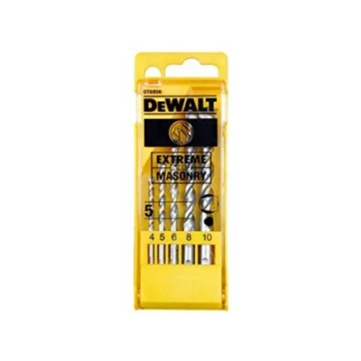 Imagen de DeWALT DT6956 QZ Juego de 5 Brocas para Piedra Extreme con Vástago 3 Caras en Cassette Plástico Diámetro 4, 5, 6, 8, 10 mm